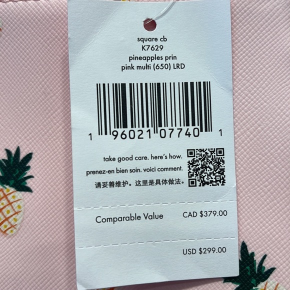 Kate Spade Staci Square Pineapple Crossbody Pink Multi - Picture 12 of 16